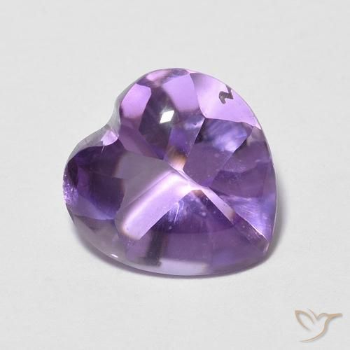 1.93ct 자연스러운 비비드 바이올렛 자수정, 마음, 투명한