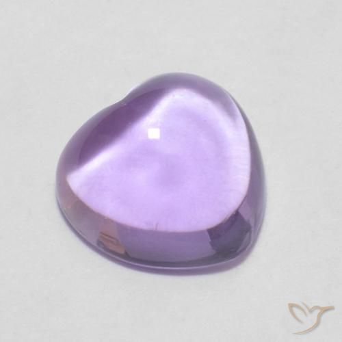 0.88ct 자연스러운 Medium Light-Violet 자수정, 마음, 투명한