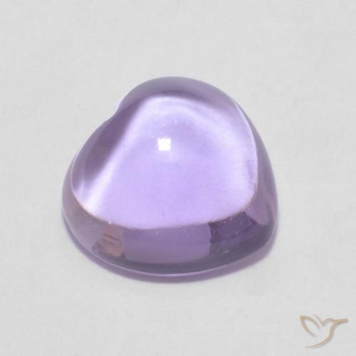 0.86ct 자연스러운 라이트 바이올렛 자수정, 마음, 투명한