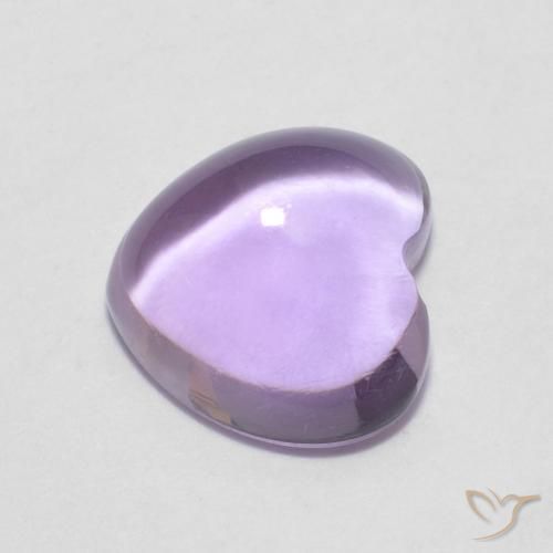 0.86ct 자연스러운 라이트 바이올렛 자수정, 마음, 투명한