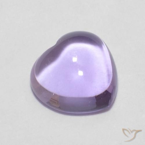 0.85ct 자연스러운 라이트 바이올렛 자수정, 마음, 투명한