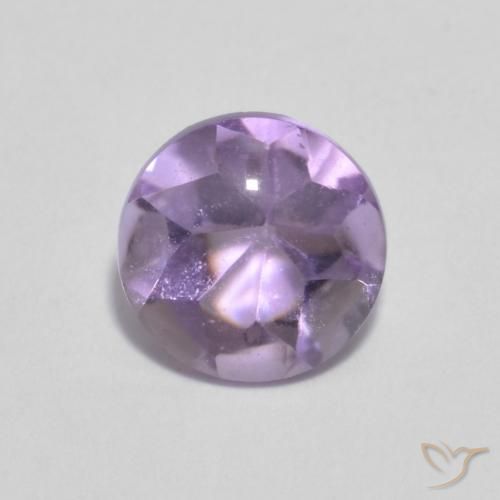 0.84ct 자연스러운 라이트 바이올렛 자수정, 둥근, 투명한