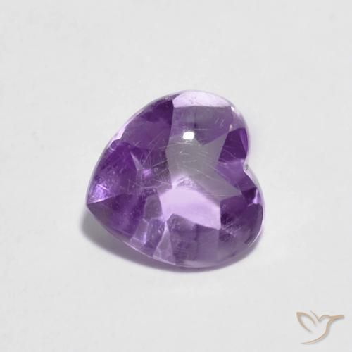 0.89ct 자연스러운 딥 바이올렛 자수정, 마음, 투명한