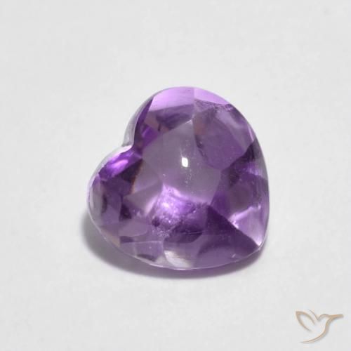 0.92캐럿 천연 미디엄 바이올렛 아메시스트, 하트 모양, 6×6.1 mm, 투명한