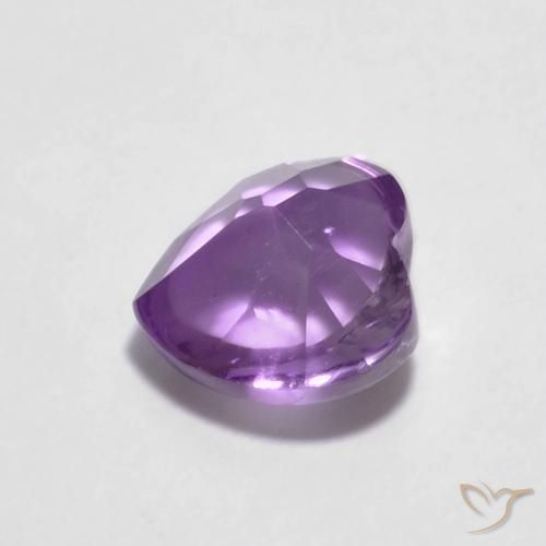 0.92캐럿 천연 미디엄 바이올렛 아메시스트, 하트 모양, 6×6.1 mm, 투명한