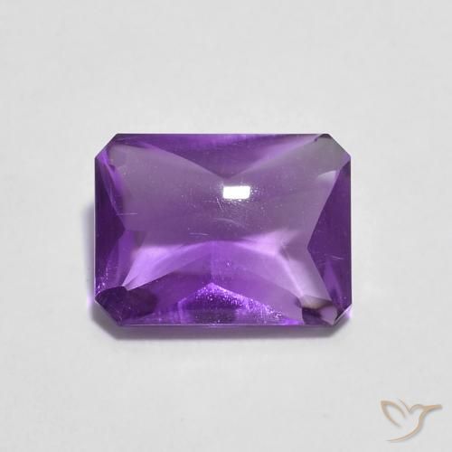 1.34ct 자연스러운 Medium Dark-Violet 자수정, 에메랄드 컷, 투명한