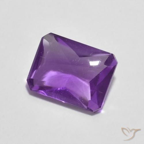 1.34캐럿 천연 Medium Dark-Violet 자수정, 옥타곤 / 에메랄드 컷, 투명한