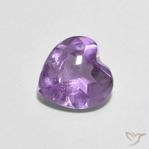 1.94ct 자연스러운 분홍빛이 도는 보라색 자수정, 마음, 투명한