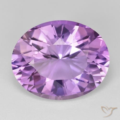 17.77ct 자연스러운 분홍빛이 도는 보라색 자수정, 타원형, VVS