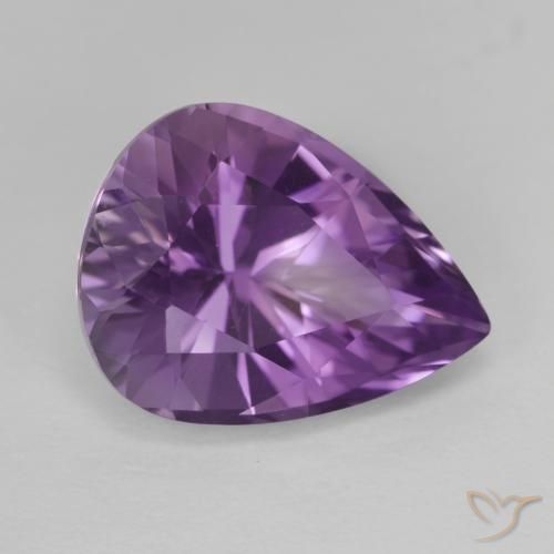 4.74캐럿 천연 Medium Light Purplish-Violet 자수정, 배 모양, VVS