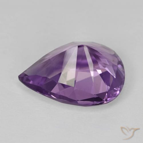 4.74캐럿 천연 Medium Light Purplish-Violet 자수정, 배 모양, VVS