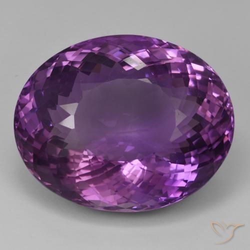 98.10ct 자연스러운 미디엄 바이올렛 자수정, 타원형, IF