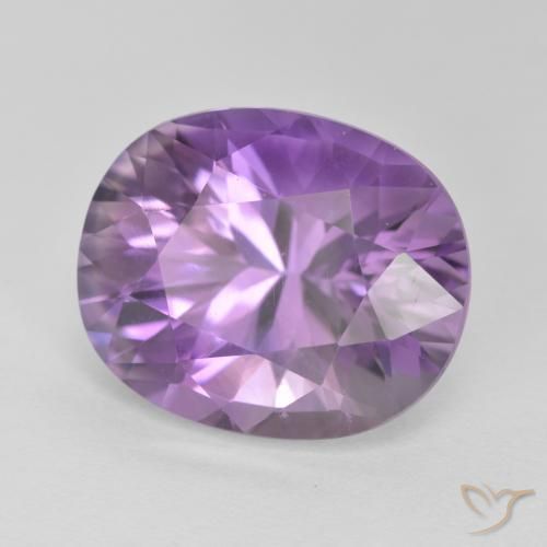 9.17캐럿 천연 Medium Light Purplish-Violet 자수정, 타원형, VS
