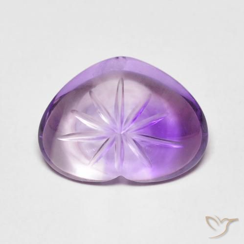 5.99ct 자연스러운 미디엄 바이올렛 자수정, 마음, 투명한
