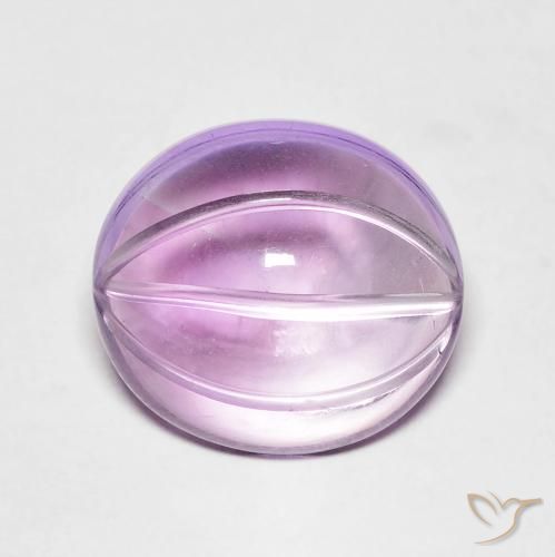 5.72ct 자연스러운 분홍빛이 도는 보라색 자수정, 타원형, 투명한