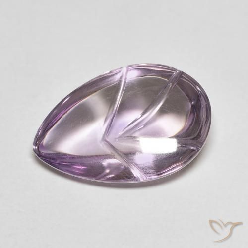 7.22ct 자연스러운 라이트 미디엄 바이올렛 자수정, 배 모양, 투명한