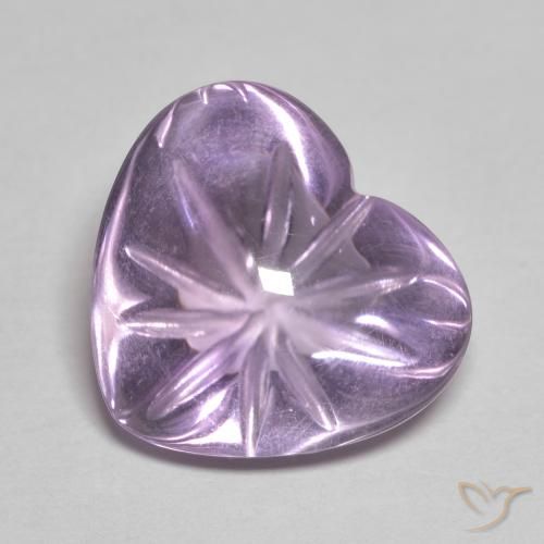 6.81ct 자연스러운 미디엄 바이올렛 자수정, 마음, 투명한