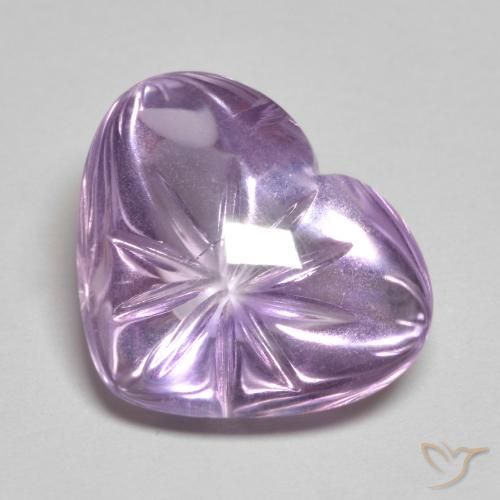 8.56ct 자연스러운 아이리스 바이올렛 자수정, 마음, 투명한