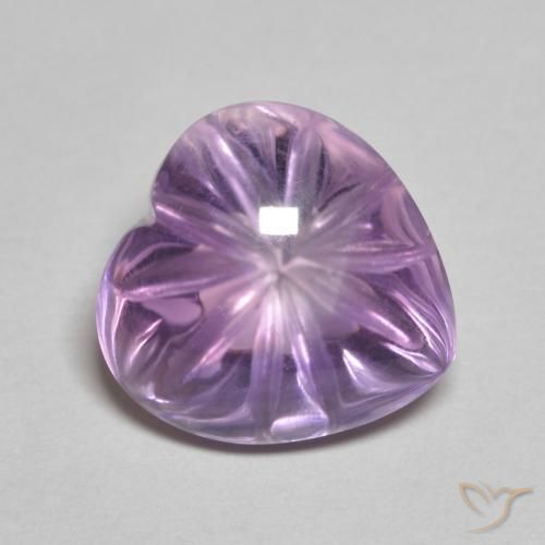 5.59ct 자연스러운 미디엄 바이올렛 자수정, 마음, 투명한