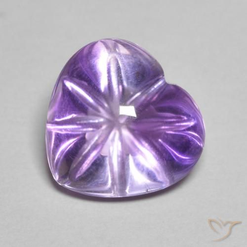 3.90ct 자연스러운 딥 바이올렛 색조 자수정, 마음, 투명한