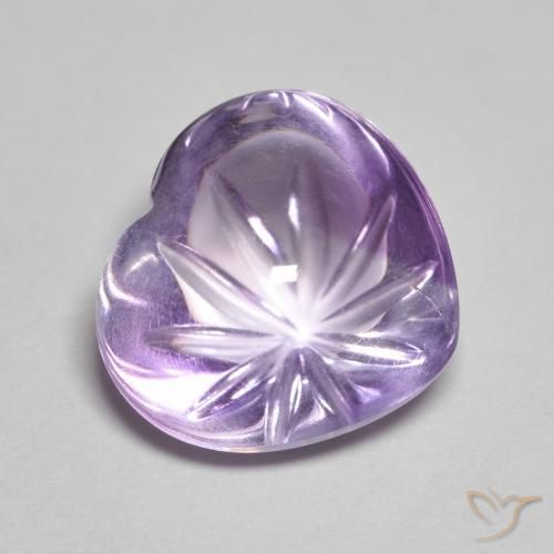 5.78ct 자연스러운 딥 아이리스 바이올렛 자수정, 마음, 투명한