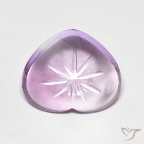 6.53ct 자연스러운 아이리스 바이올렛 자수정, 마음, 투명한