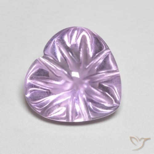 5.76ct 자연스러운 아이리스 바이올렛 자수정, 마음, 투명한