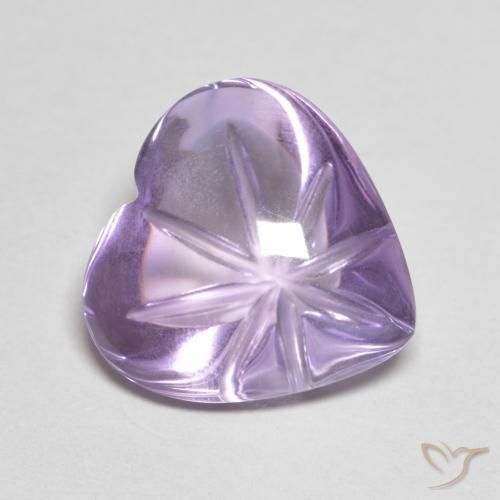 5.23ct 자연스러운 미디엄 바이올렛 자수정, 마음, 투명한