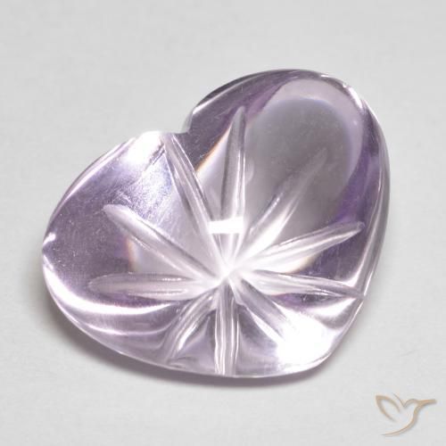 9.41ct 자연스러운 라이트 바이올렛 자수정, 마음, 투명한
