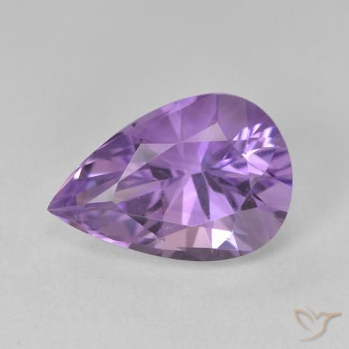 4.86ct 자연스러운 Medium Light Purplish-Violet 자수정, 배 모양, VVS