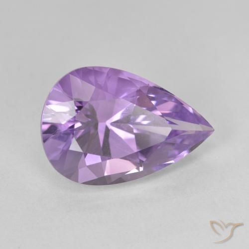 4.86캐럿 천연 Medium Light Purplish-Violet 자수정, 배 모양, VVS