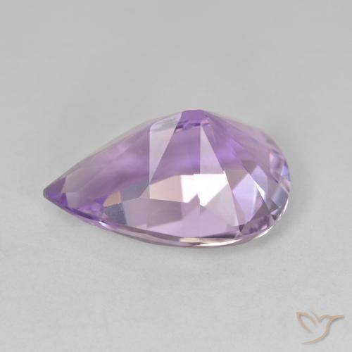 4.86캐럿 천연 Medium Light Purplish-Violet 자수정, 배 모양, VVS