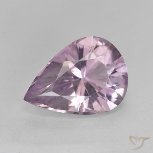 3.44ct 자연스러운 미디엄 바이올렛 자수정, 배 모양, VVS