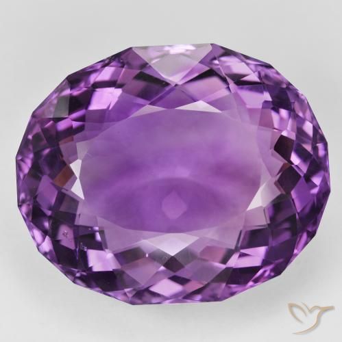 42.47ct 자연스러운 딥 퍼플리쉬 바이올렛 자수정, 타원형, VVS