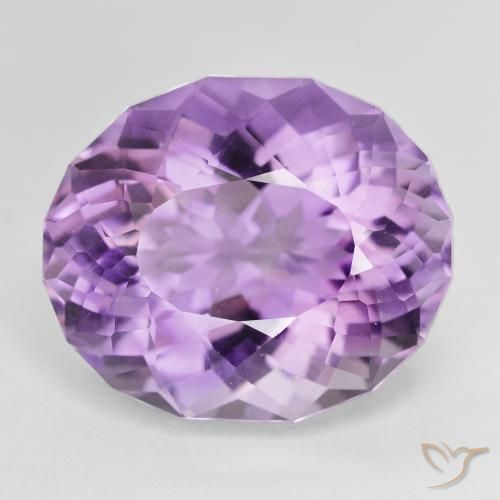 16.36ct 자연스러운 분홍빛이 도는 보라색 자수정, 타원형, VVS-VS