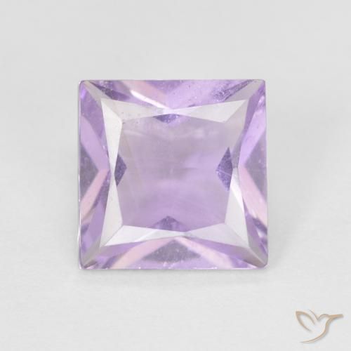 1.21ct 자연스러운 분홍빛이 도는 보라색 자수정, 정사각형, VS