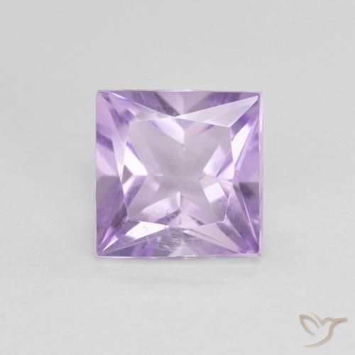1.10ct 자연스러운 라이트 핑크빛이 도는 바이올렛 자수정, 정사각형, VS