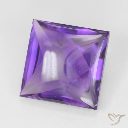 4.10캐럿 천연 Medium Light-Violet 자수정, 정사각형, 투명한