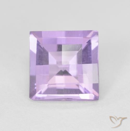 1.38ct 자연스러운 라이트 핑크빛이 도는 바이올렛 자수정, 정사각형, VVS-VS