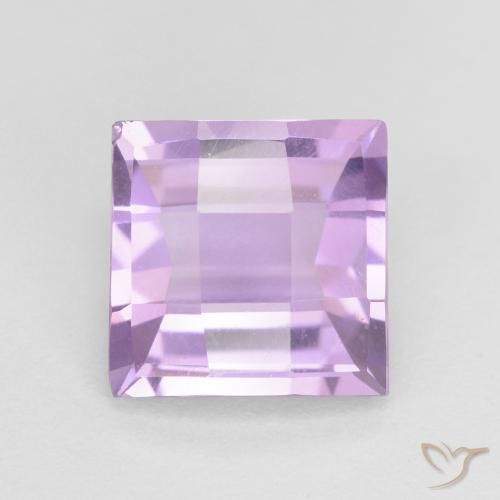 2.41ct 자연스러운 분홍빛이 도는 보라색 자수정, 정사각형, VVS