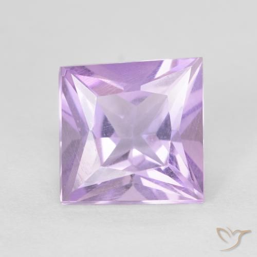 1.55ct 자연스러운 미디엄 핑크 바이올렛 자수정, 정사각형, VVS