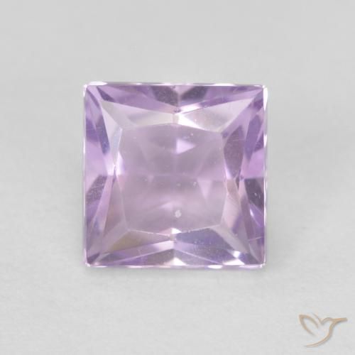 0.65ct 자연스러운 미디엄 바이올렛 자수정, 정사각형, VS