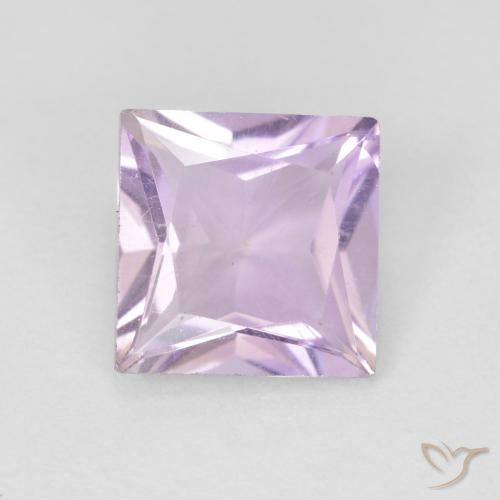 1.35ct 자연스러운 라이트 핑크빛이 도는 바이올렛 자수정, 정사각형, VS