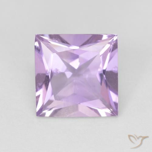 2.03ct 자연스러운 라이트 바이올렛 자수정, 정사각형, VS