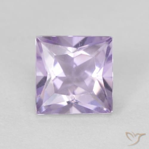 0.66ct 자연스러운 라이트 바이올렛 자수정, 정사각형, VVS-VS
