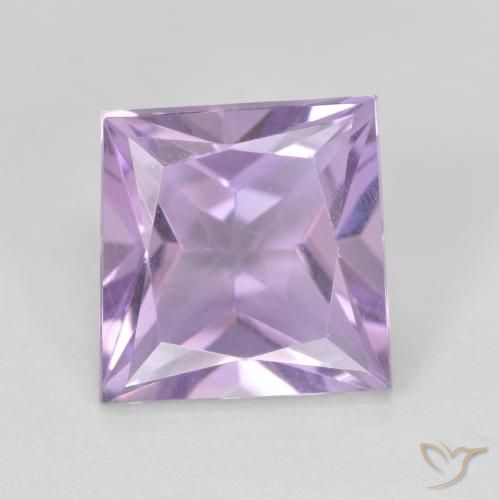 3.09ct 자연스러운 라이트 바이올렛 자수정, 정사각형, VVS