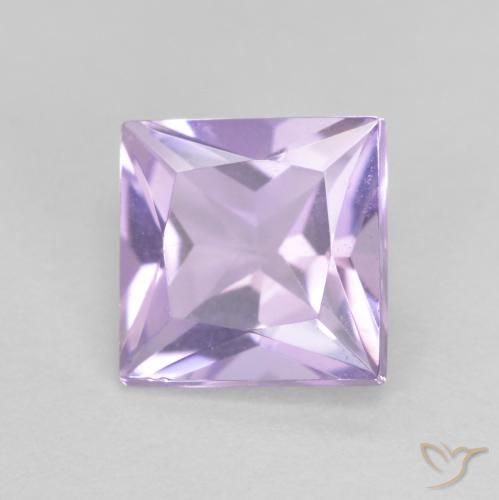 0.97ct 자연스러운 라이트 바이올렛 자수정, 정사각형, VVS