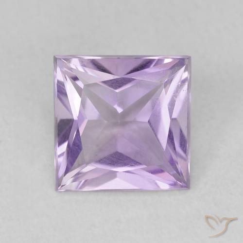 1.80ct 자연스러운 라이트 바이올렛 자수정, 정사각형, VVS