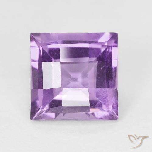 1.75ct 자연스러운 분홍빛이 도는 보라색 자수정, 정사각형, VVS-VS