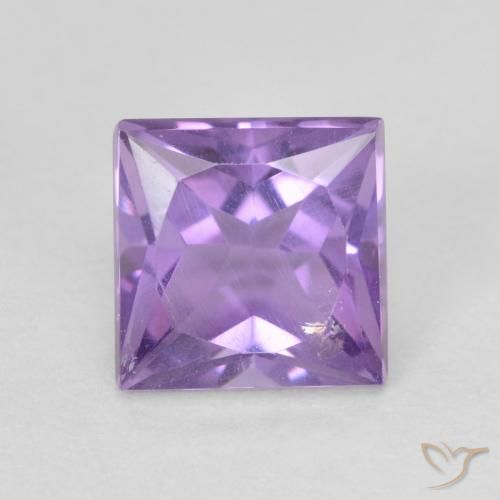 1.13ct 자연스러운 분홍빛이 도는 보라색 자수정, 정사각형, VVS-VS